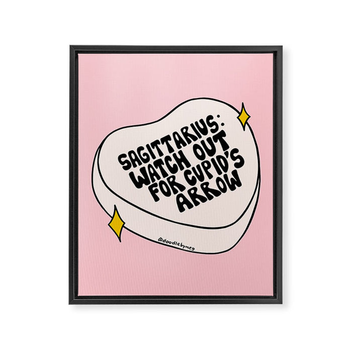 Sagittarius Conversation Heart Framed Canvas Print Gallery Image 1