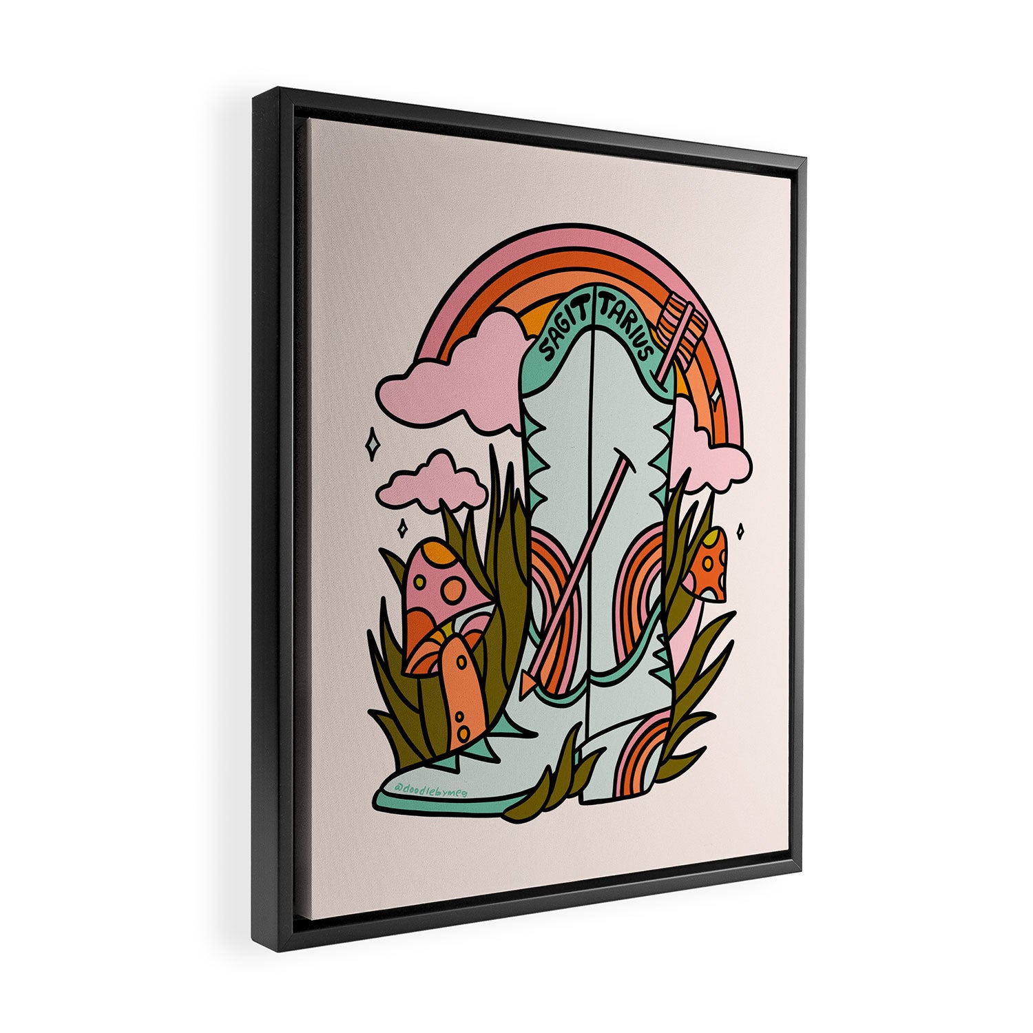 Sagittarius Cowboy Boots Framed Canvas Print Gallery Image 2