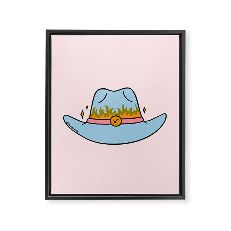 Sagittarius Cowboy Hat Framed Canvas Print Gallery Image 8
