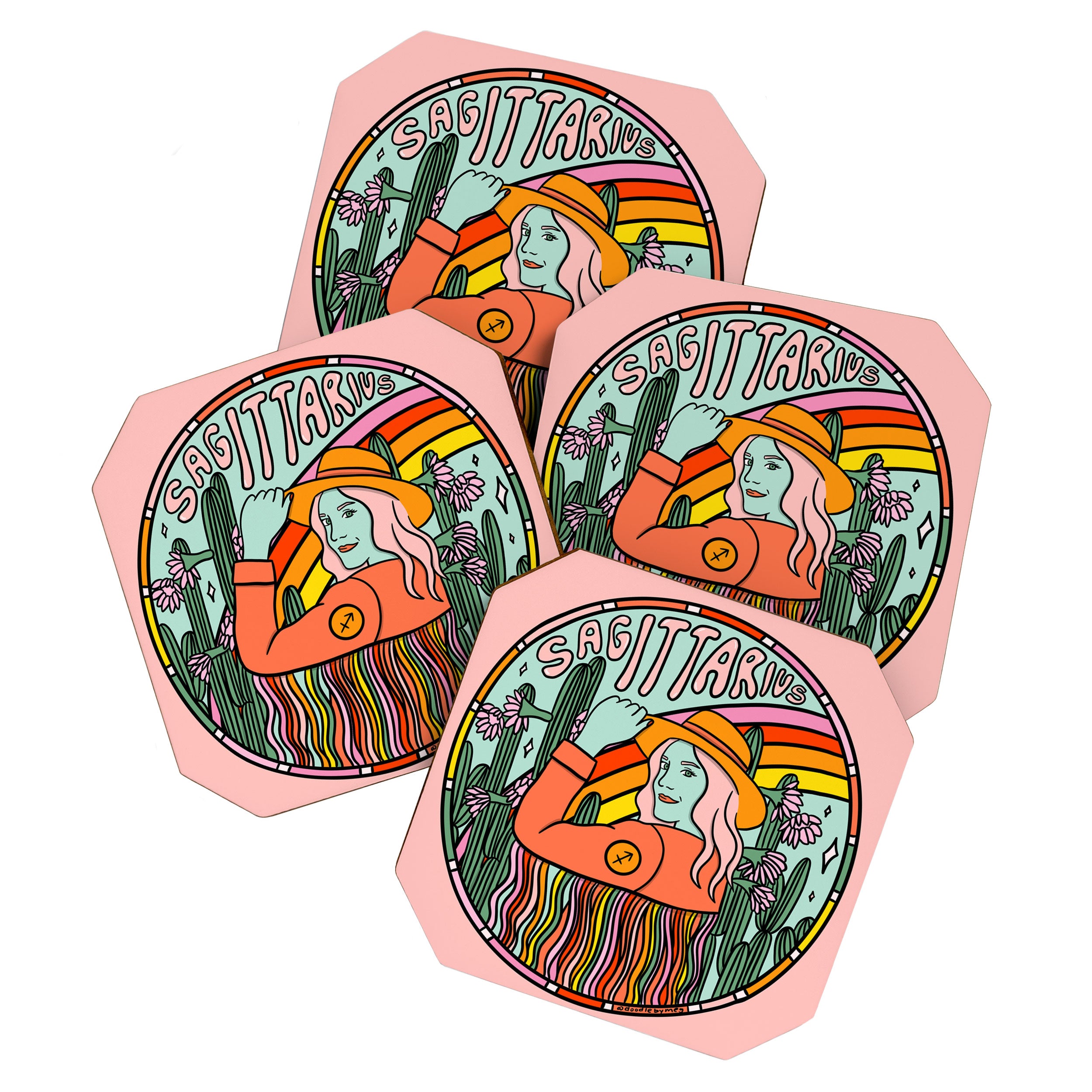 Sagittarius Cowgirl Coaster Gallery Image 1