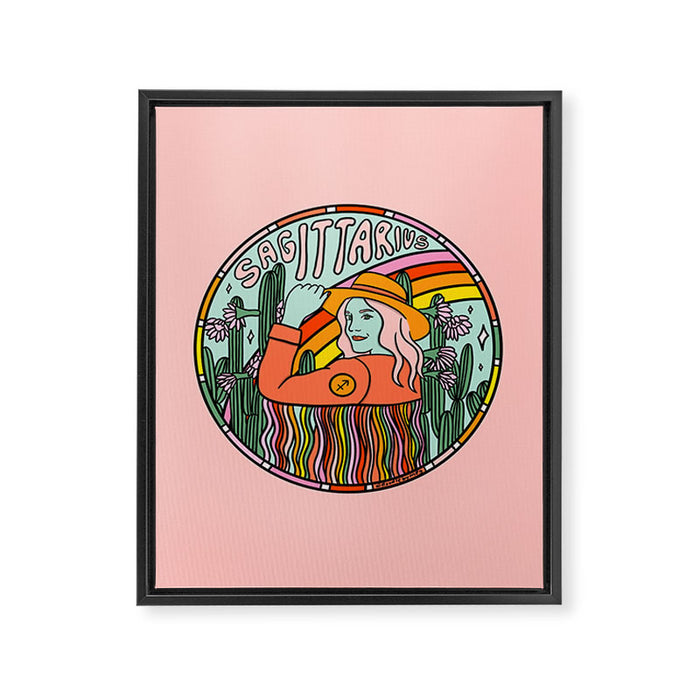 Sagittarius Cowgirl Framed Canvas Print Gallery Image 1