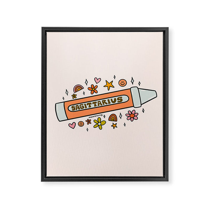 Sagittarius Crayon Framed Canvas Print Gallery Image 1