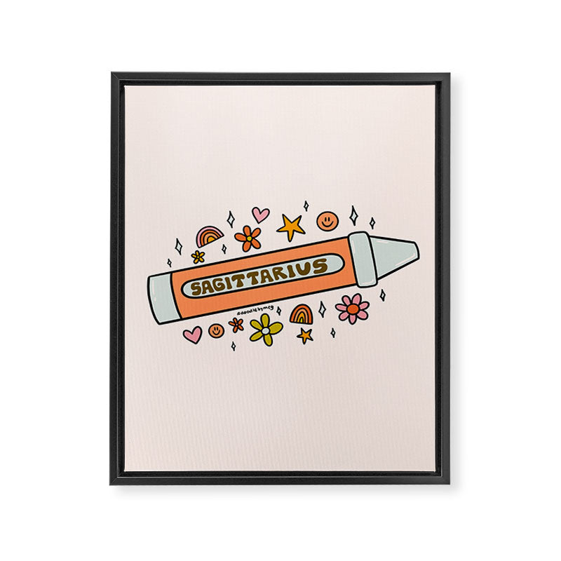 Sagittarius Crayon Framed Canvas Print Gallery Image 8
