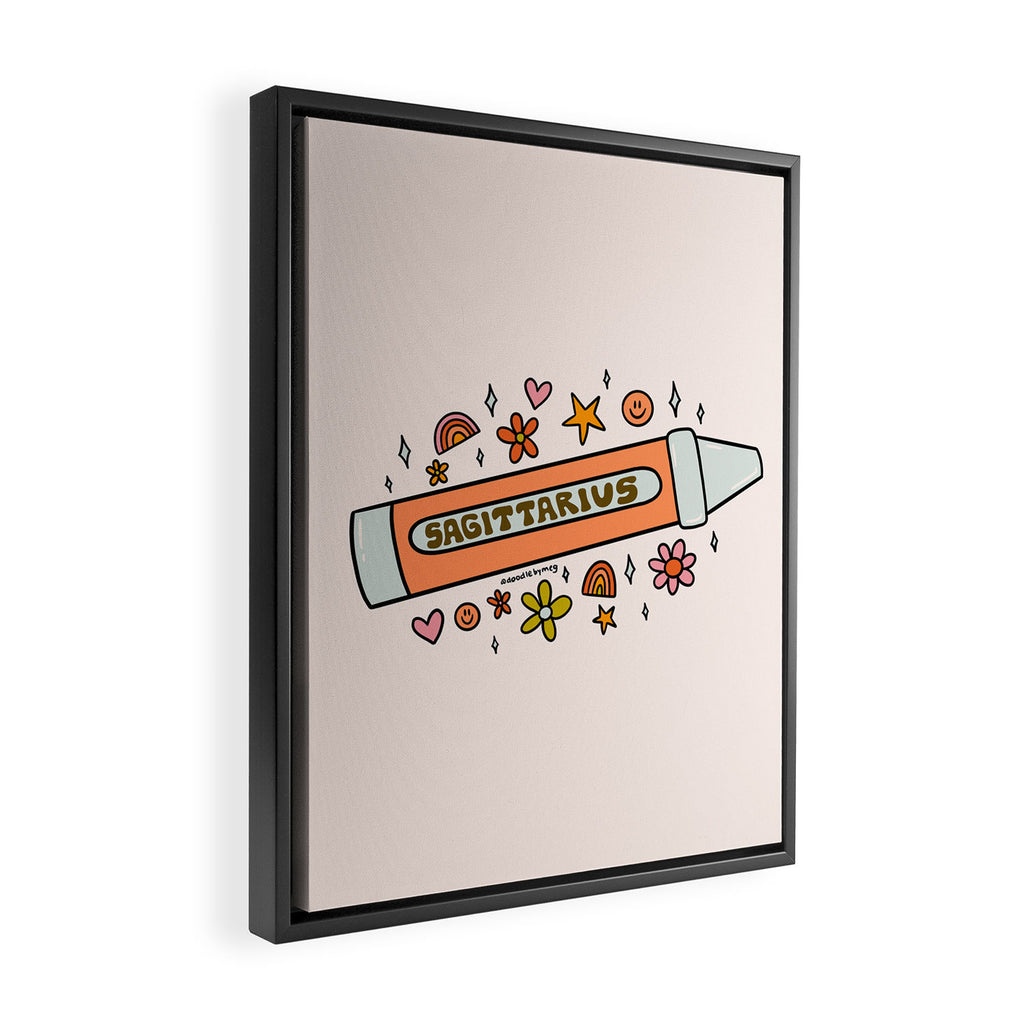 Sagittarius Crayon Framed Canvas Print Gallery Image 2