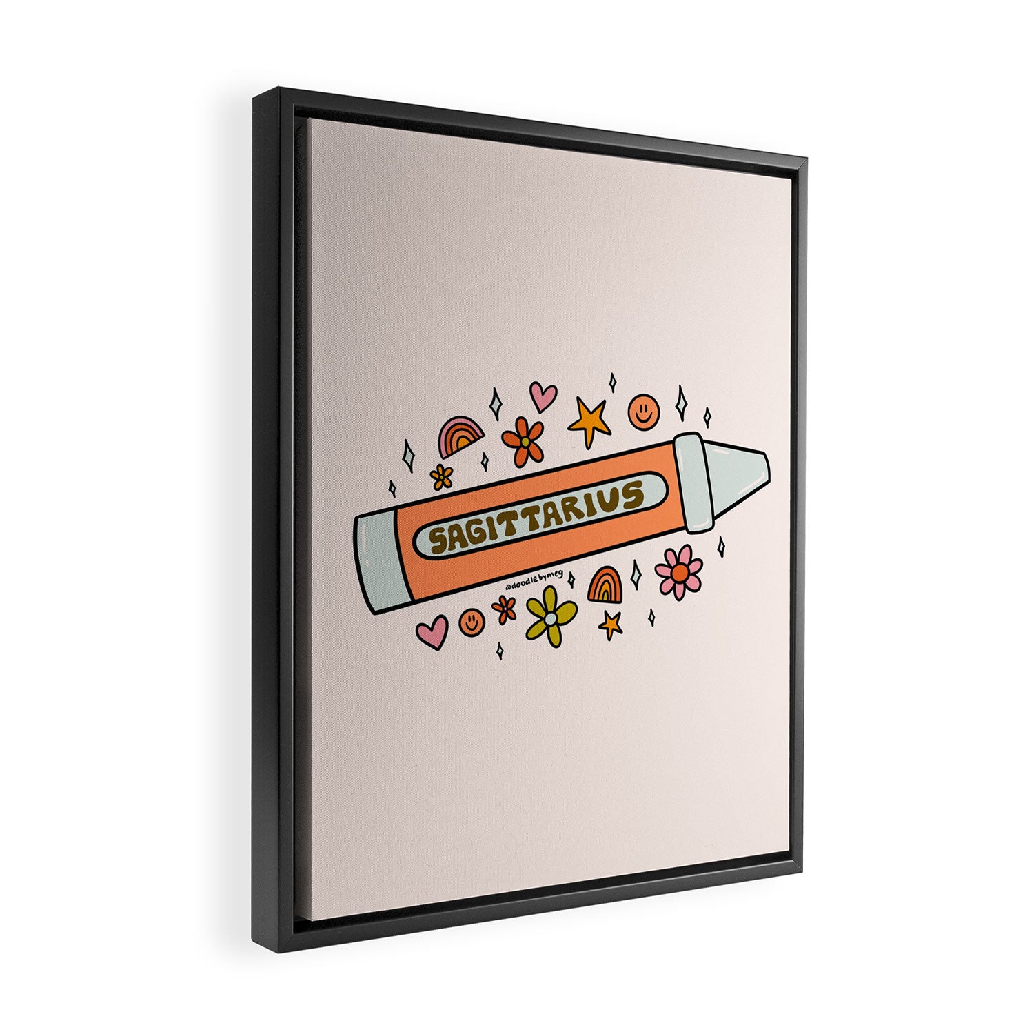 Sagittarius Crayon Framed Canvas Print Gallery Image 2