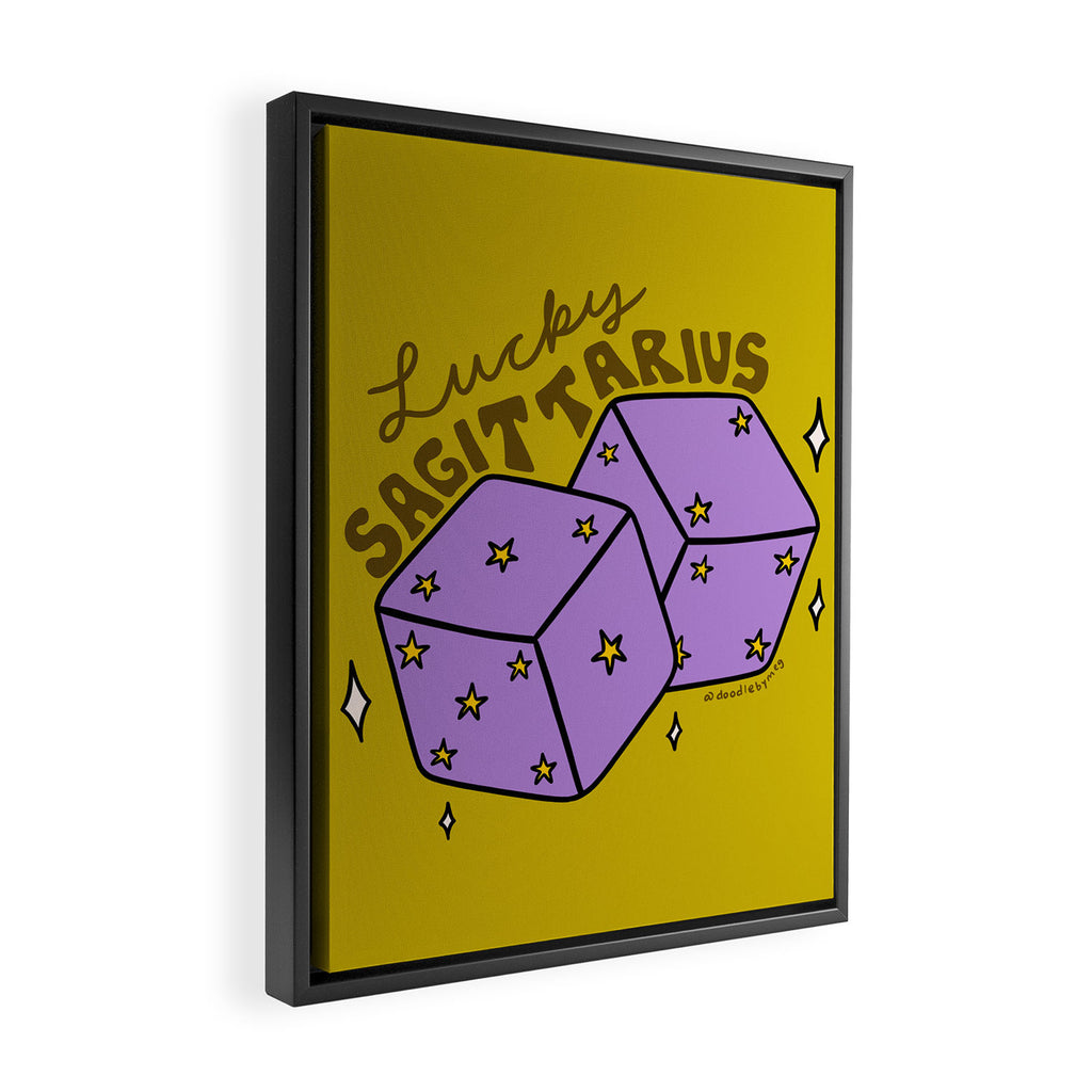 Sagittarius Dice Framed Canvas Print Gallery Image 2
