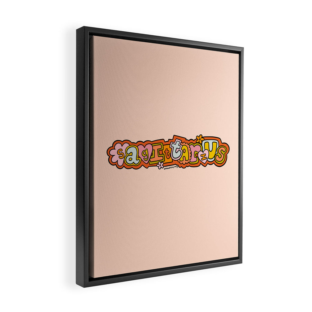 Sagittarius Doodle Letters Framed Canvas Print Gallery Image 2