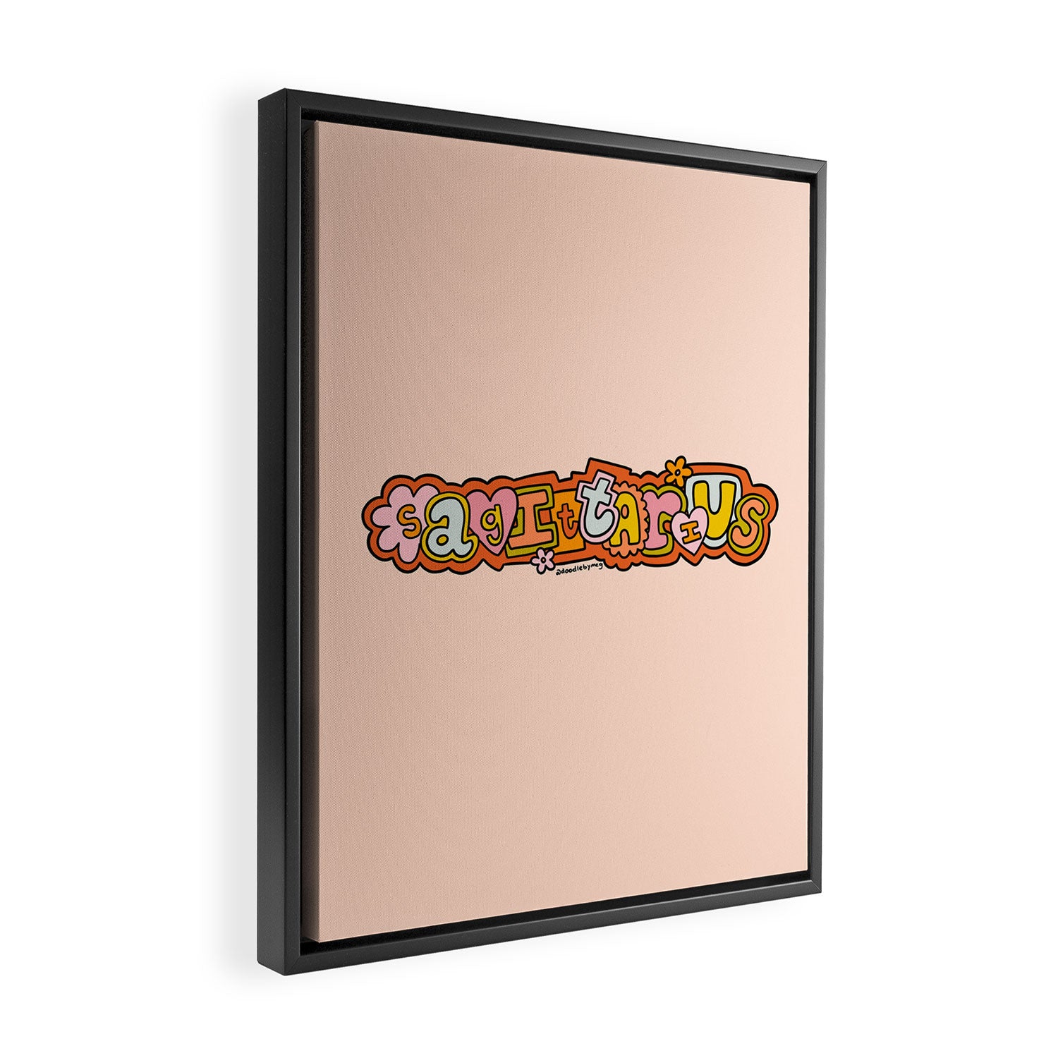 Sagittarius Doodle Letters Framed Canvas Print Gallery Image 2