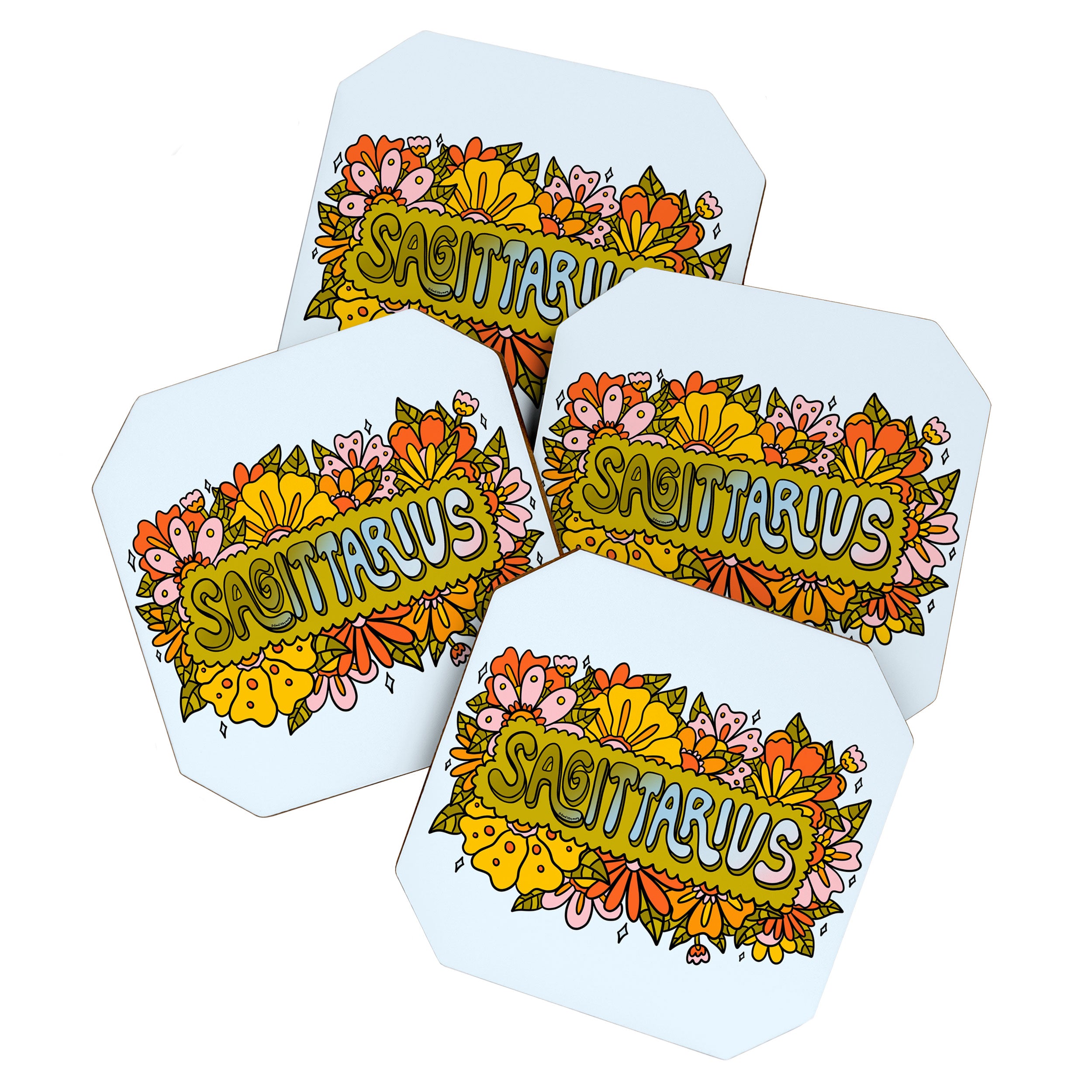 Sagittarius Flowers Coaster Gallery Image 1
