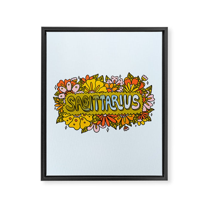 Sagittarius Flowers Framed Canvas Print Gallery Image 1