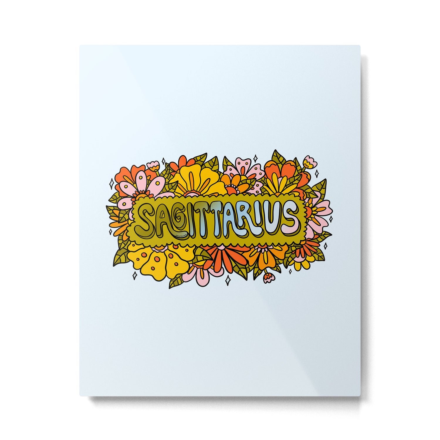 Sagittarius Flowers Metal Print Gallery Image 6