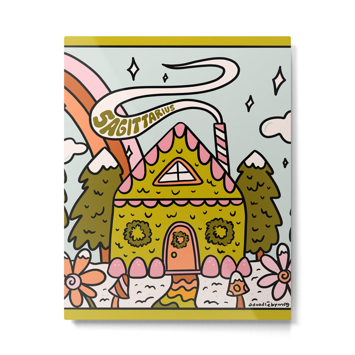 Sagittarius Gingerbread House Metal Print Gallery Image 1