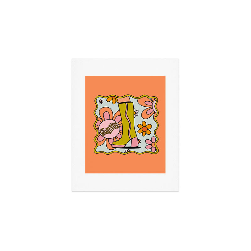 Sagittarius Groovy Boot Art Print Gallery Image 1