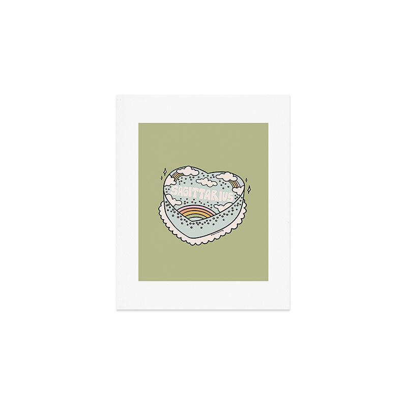 Sagittarius Heart Cake Art Print Gallery Image 1