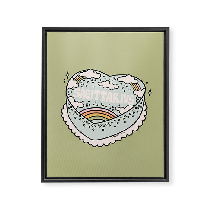 Sagittarius Heart Cake Framed Canvas Print Gallery Image 1