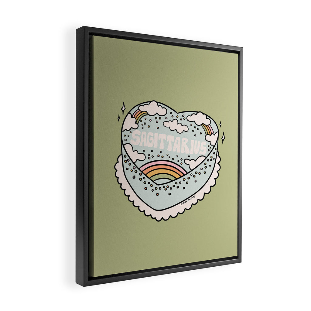 Sagittarius Heart Cake Framed Canvas Print Gallery Image 2