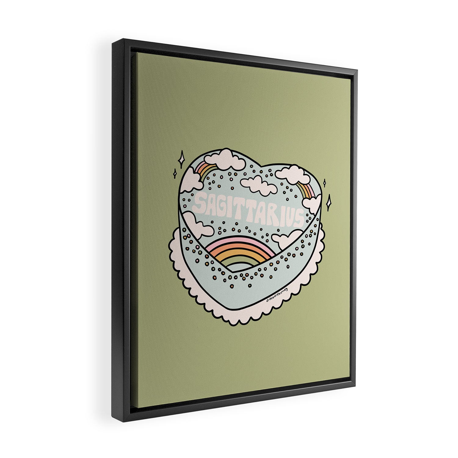 Sagittarius Heart Cake Framed Canvas Print Gallery Image 2
