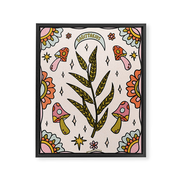 Sagittarius Leaf Framed Canvas Print Gallery Image 1