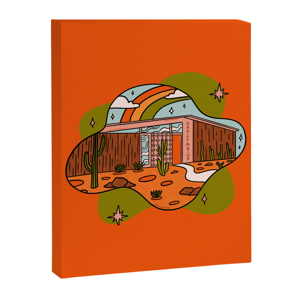 Sagittarius Mid Century House Canvas Print Gallery Image 8