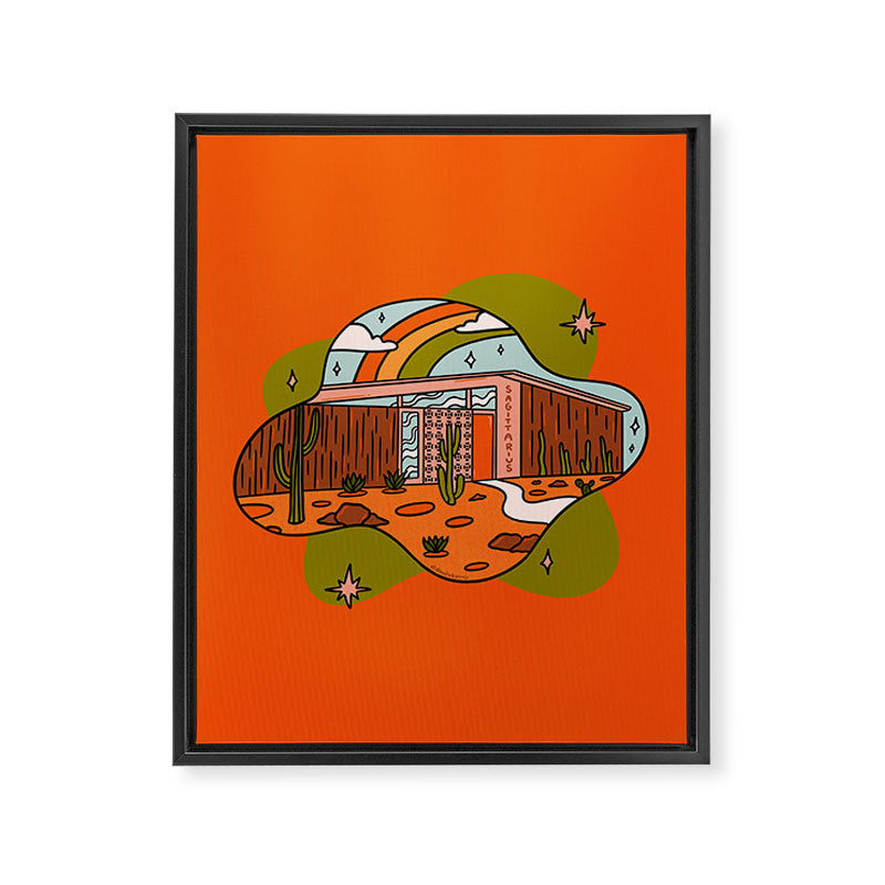 Sagittarius Mid Century House Framed Canvas Print Gallery Image 8