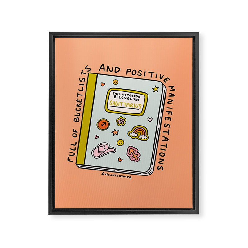 Sagittarius Notebook Framed Canvas Print Gallery Image 8