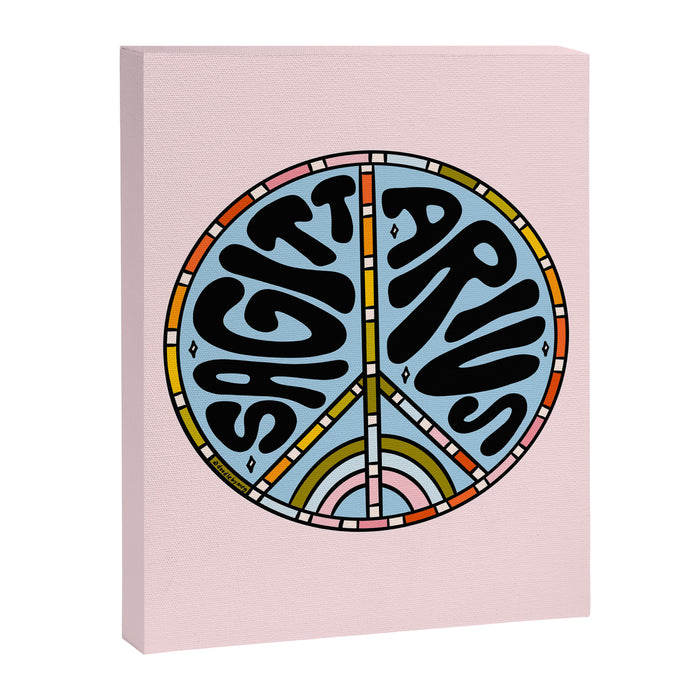 Sagittarius Peace Sign Canvas Print Gallery Image 1