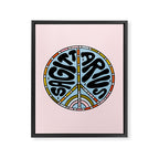 Sagittarius Peace Sign Framed Canvas Print Gallery Image 8