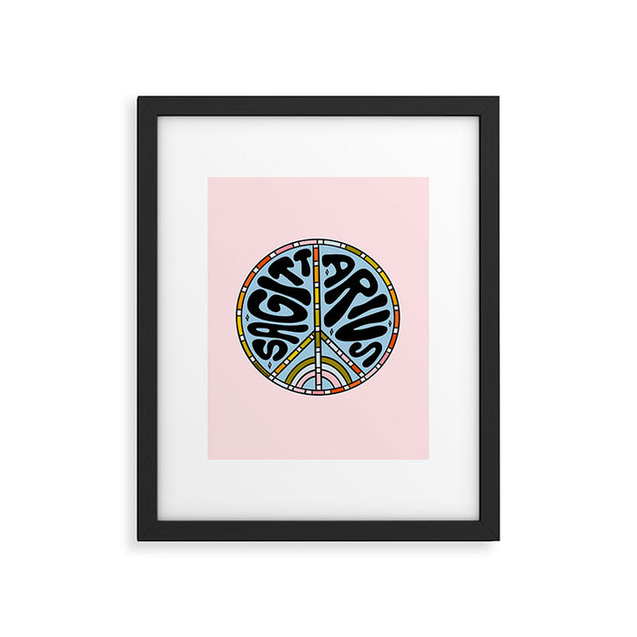 Sagittarius Peace Sign Framed Art Print Gallery Image 1