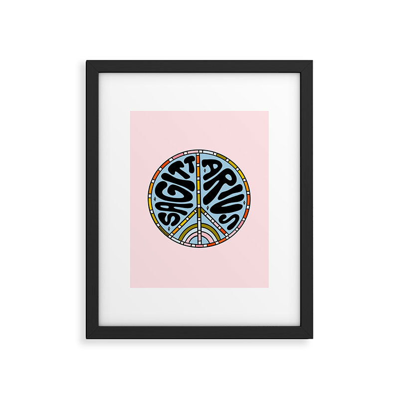 Sagittarius Peace Sign Framed Art Print Gallery Image 6