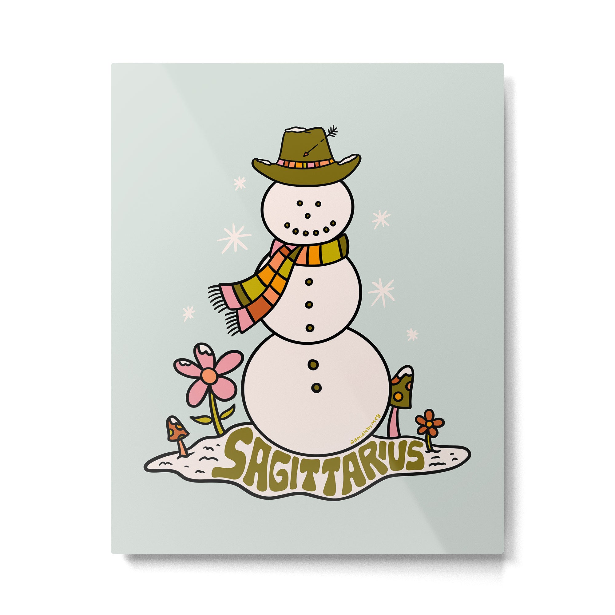 Sagittarius Snowman Metal Print Gallery Image 6