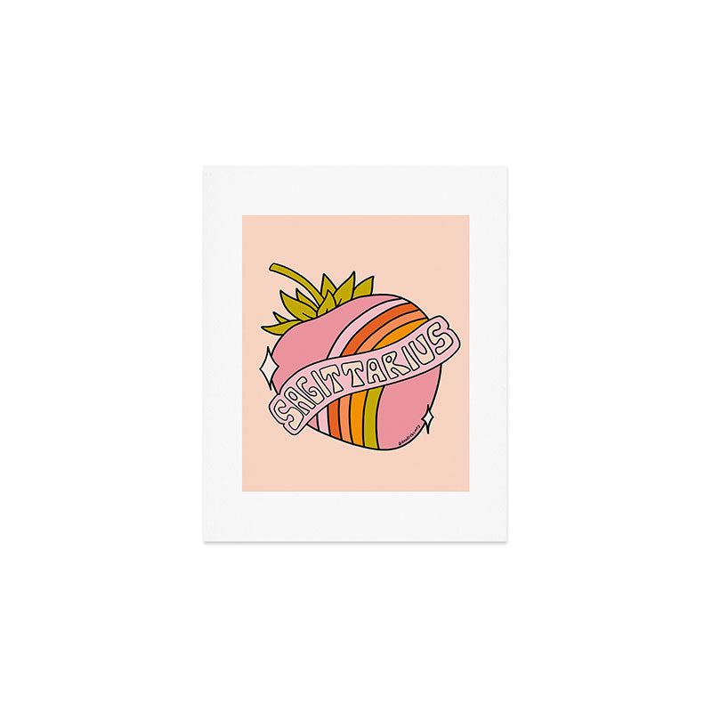 Sagittarius Strawberry Art Print Gallery Image 1