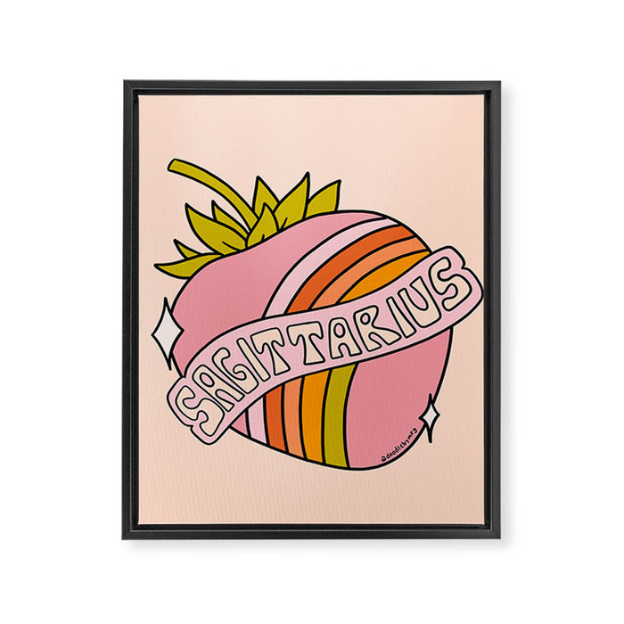 Sagittarius Strawberry Framed Canvas Print Gallery Image 1
