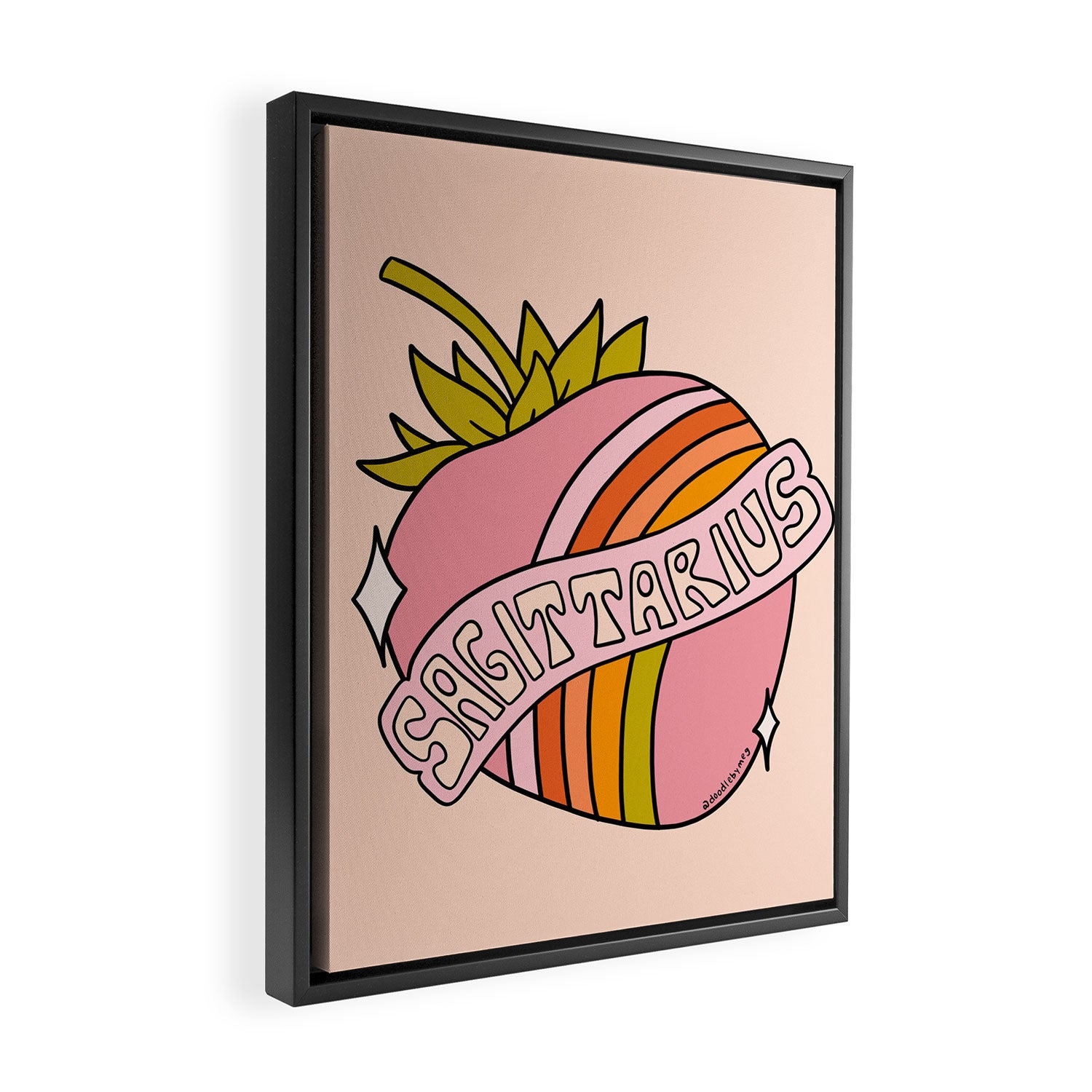 Sagittarius Strawberry Framed Canvas Print Gallery Image 2
