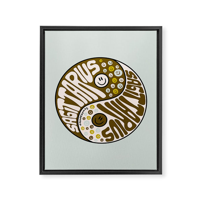 Sagittarius Yin Yang Framed Canvas Print Gallery Image 1