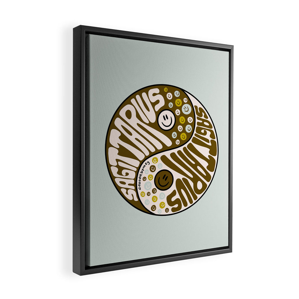 Sagittarius Yin Yang Framed Canvas Print Gallery Image 2