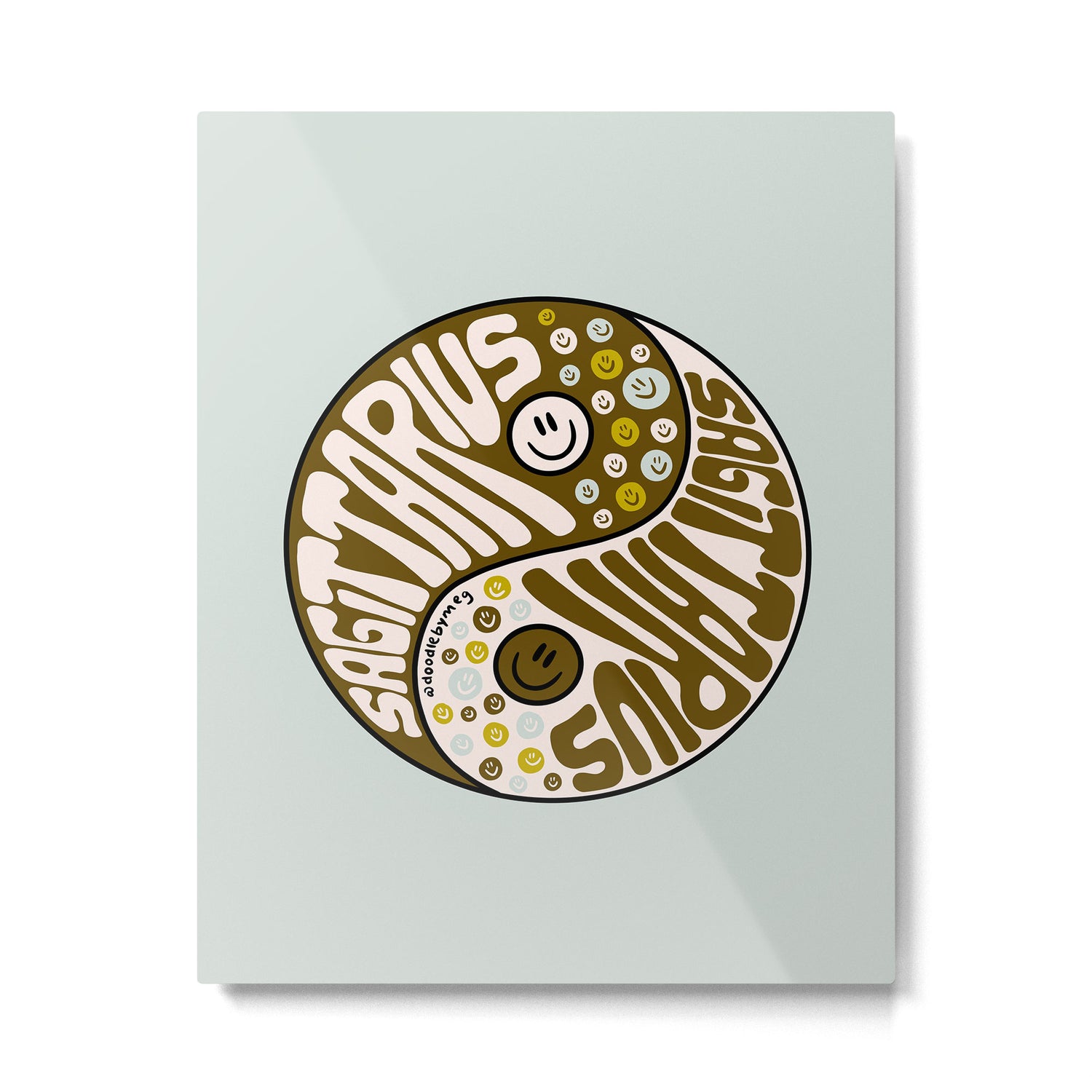 Sagittarius Yin Yang Metal Print Gallery Image 6