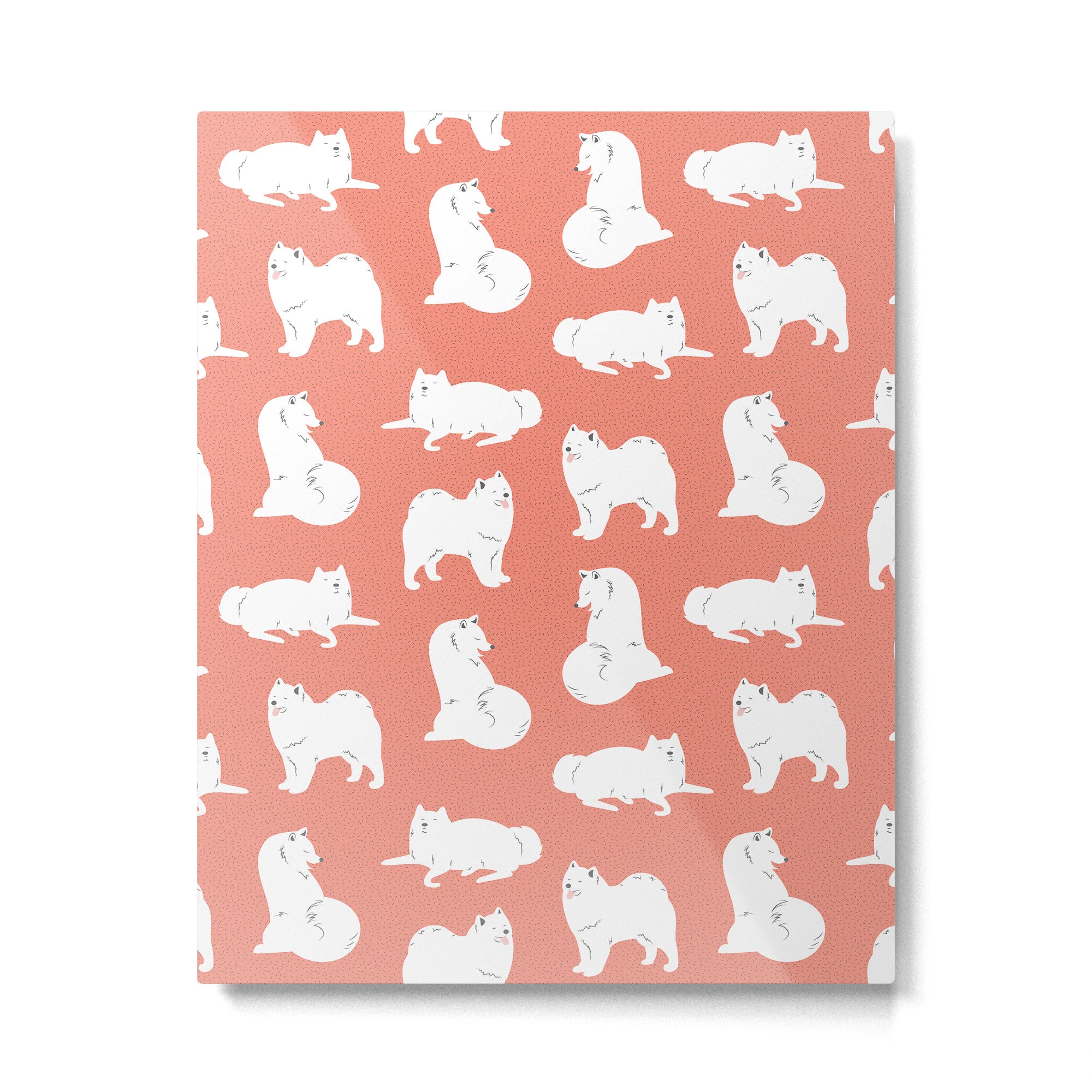 Samoyed Print in Coral Metal Print Gallery Image 6