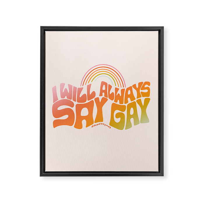 Say Gay Framed Canvas Print Gallery Image 1