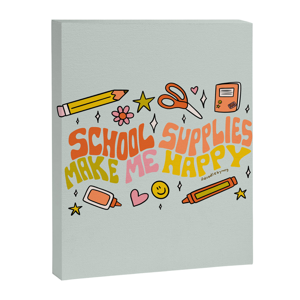 School Supplies Make Me Happy Canvas Print Gallery Image 8