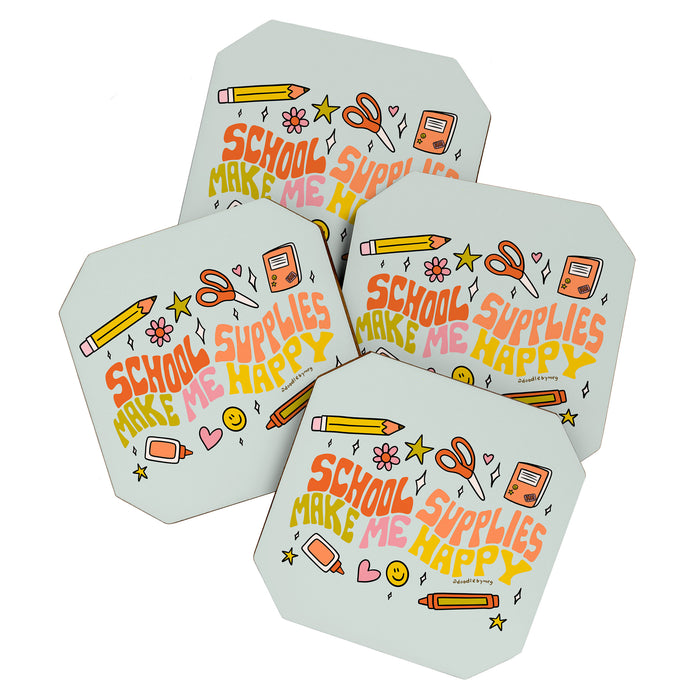 School Supplies Make Me Happy Coaster Gallery Image 1