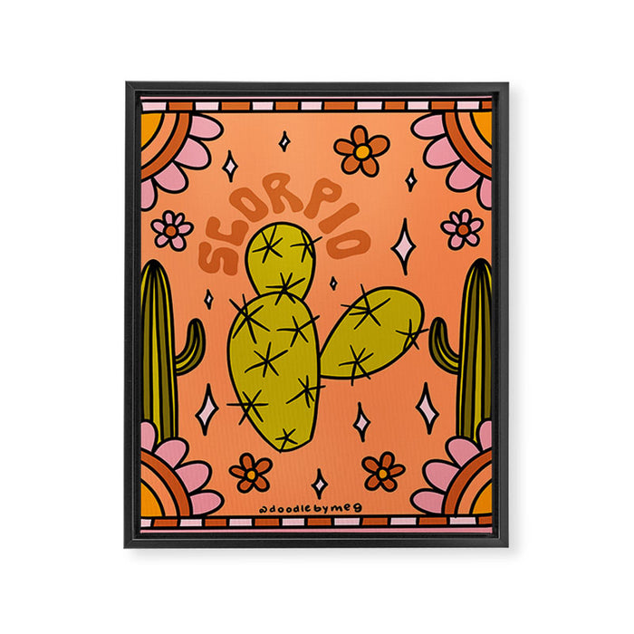 Scorpio Cactus Framed Canvas Print Gallery Image 1