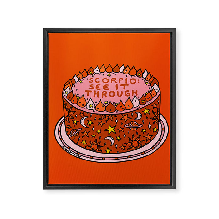 Scorpio Cake Framed Canvas Print Gallery Image 1