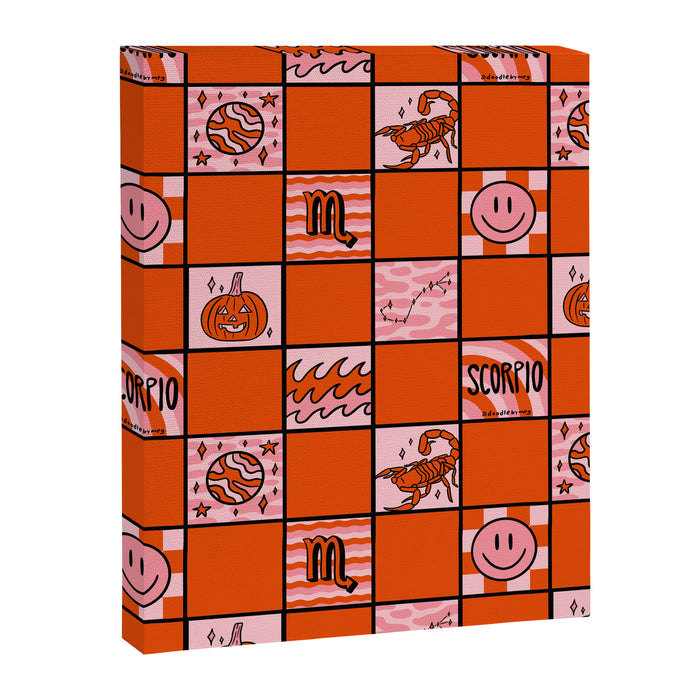 Scorpio Checkered Print Canvas Print Gallery Image 1
