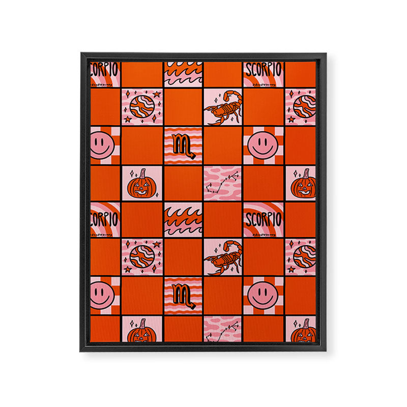 Scorpio Checkered Print Framed Canvas Print Gallery Image 8