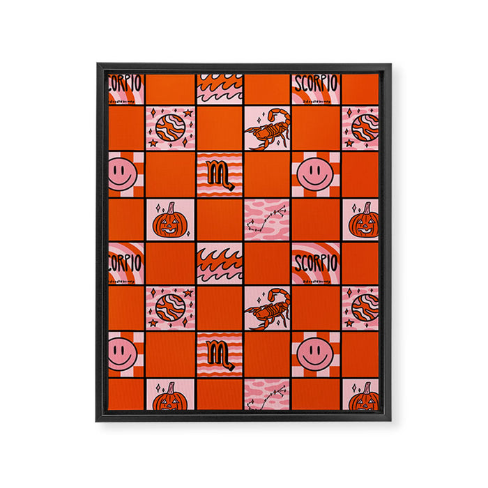 Scorpio Checkered Print Framed Canvas Print Gallery Image 1
