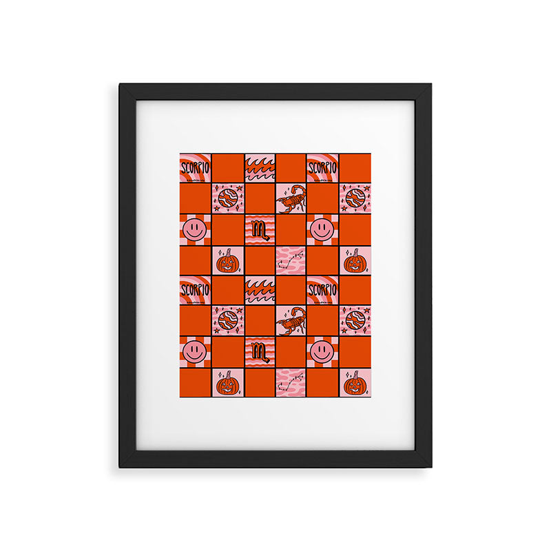 Scorpio Checkered Print Framed Art Print Gallery Image 6