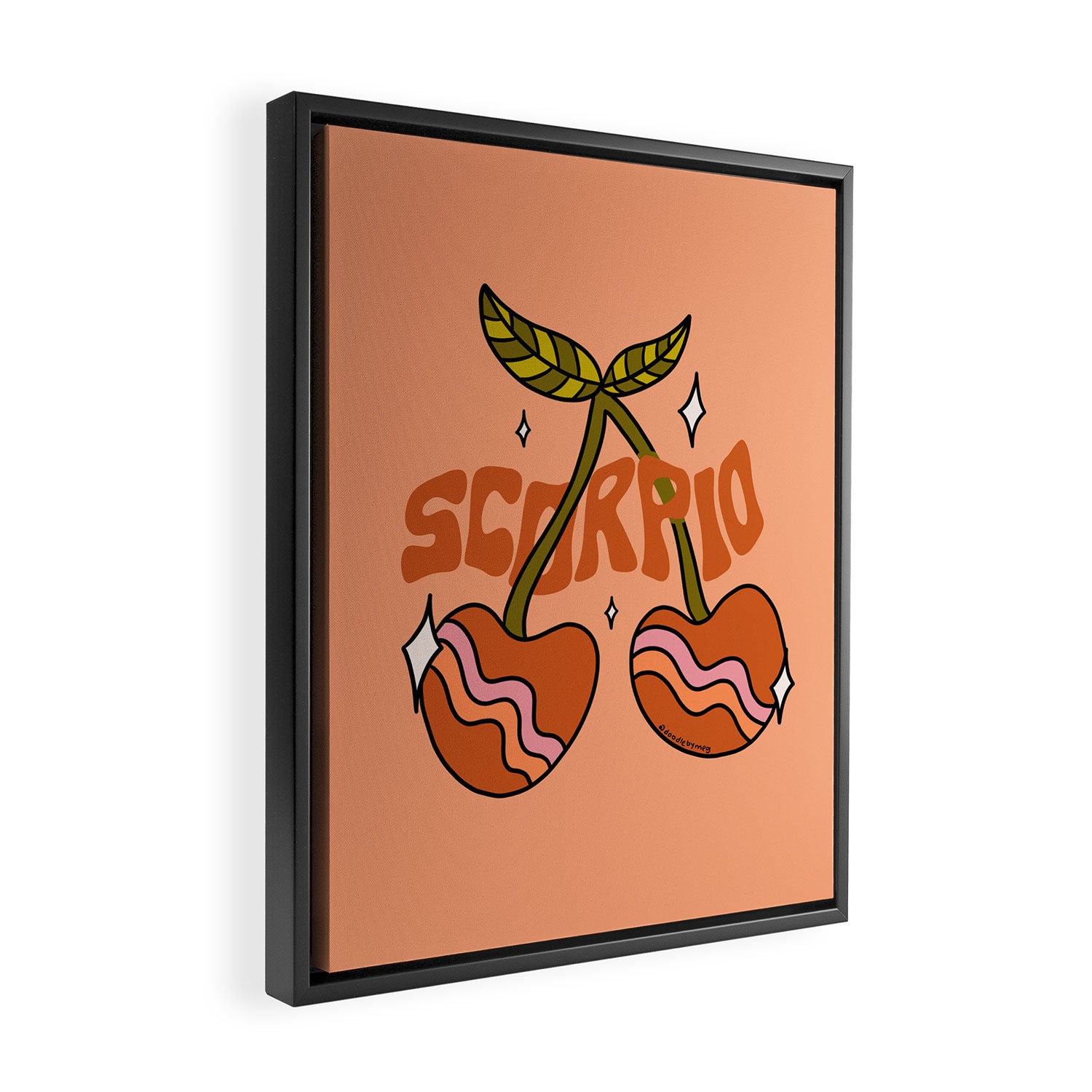 Scorpio Cherries Framed Canvas Print Gallery Image 2