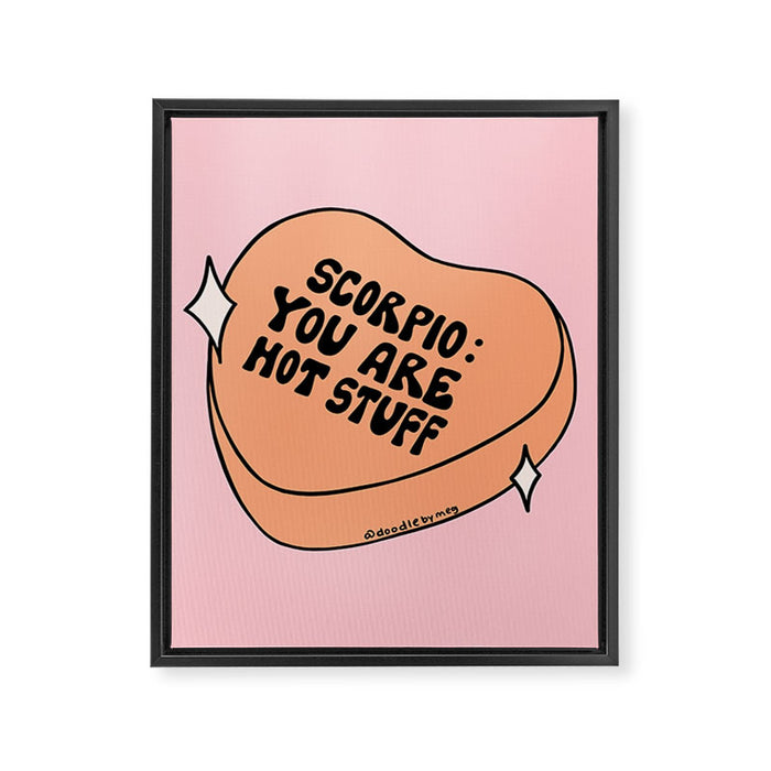 Scorpio Conversation Heart Framed Canvas Print Gallery Image 1