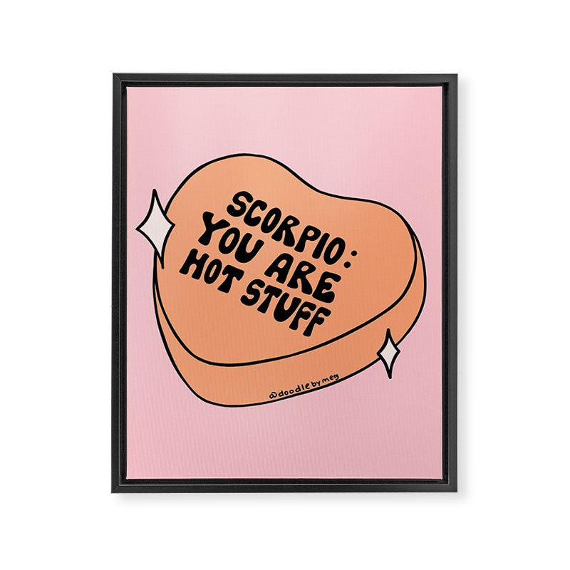Scorpio Conversation Heart Framed Canvas Print Gallery Image 8