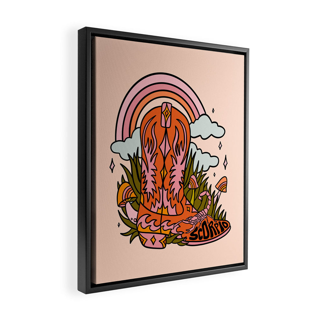 Scorpio Cowboy Boots Framed Canvas Print Gallery Image 2